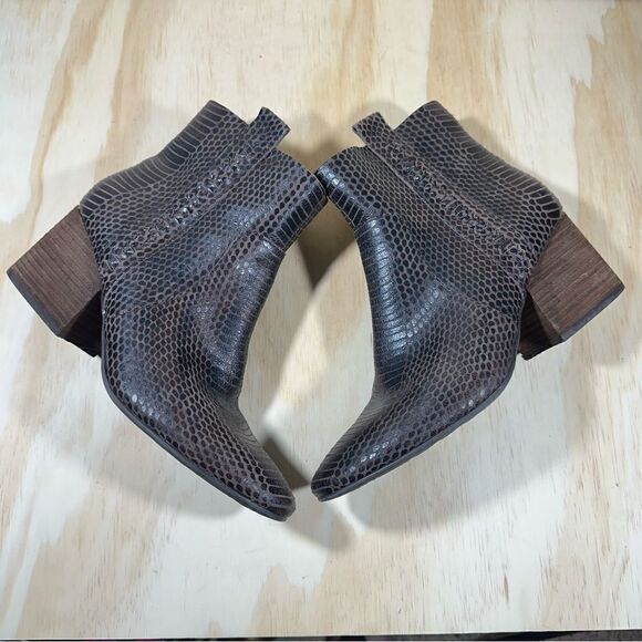 Korks By Kork Ease Leyland Brown Snakeskin Print Ankle Boots Women’s Size 9 - Picture 2 of 7